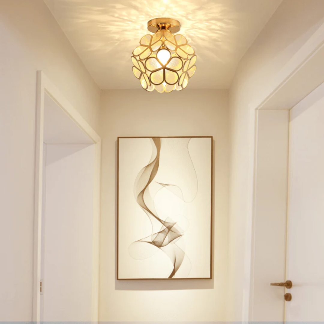 Zyvia - Luxuriöse elegante Glas-Blumen Deckenleuchte für ein stilvolles Interieur
