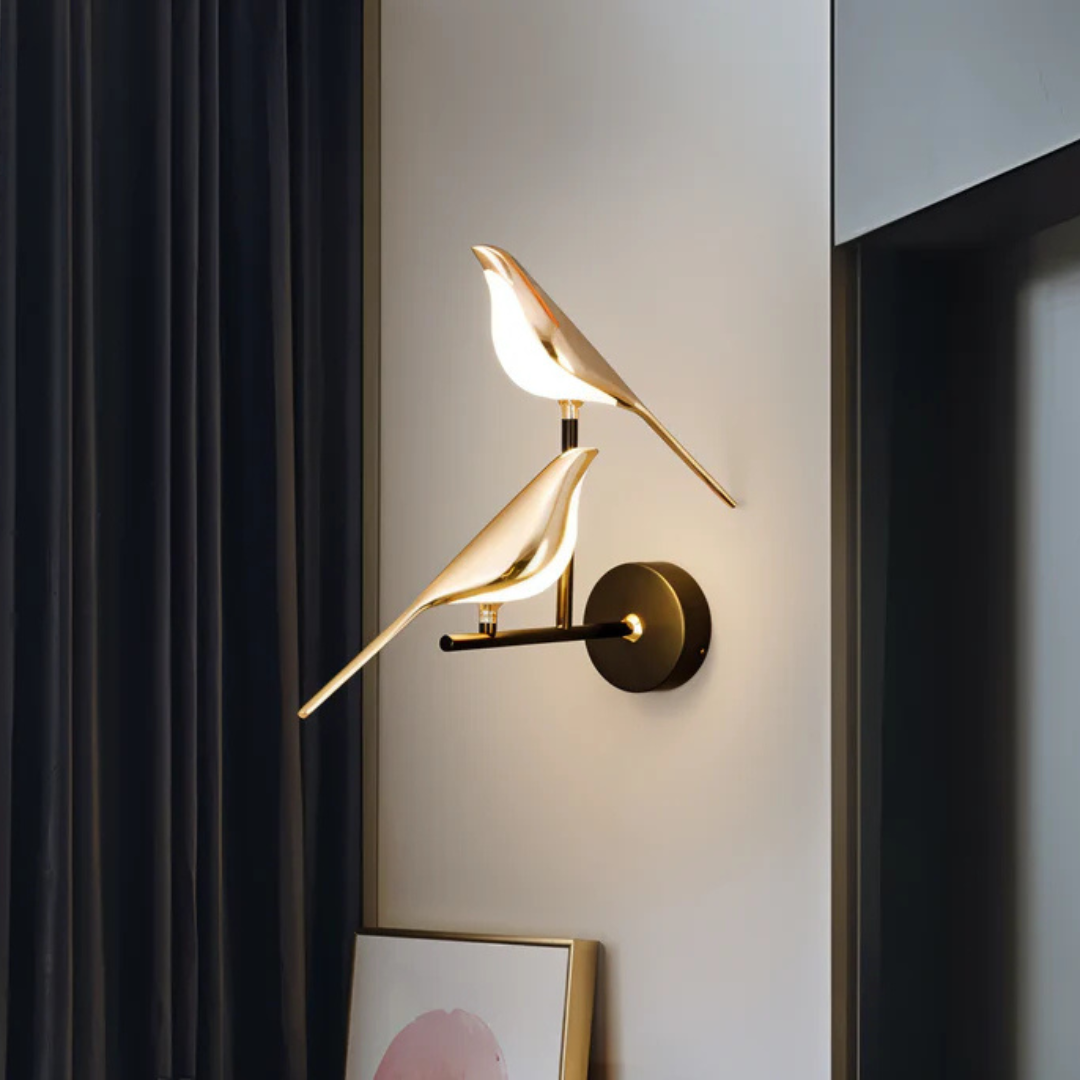 Bird - Elegante goldene Vogel-Wandleuchte für eine luxuriöse Note