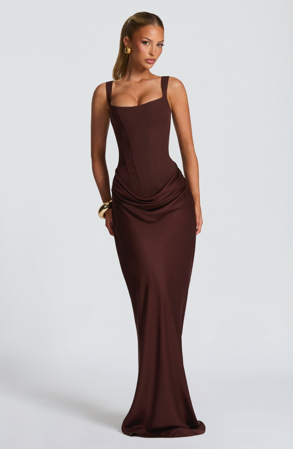 Sanduhr-Maxikleid — Figurbetonte Silhouette, Müheloser Stil