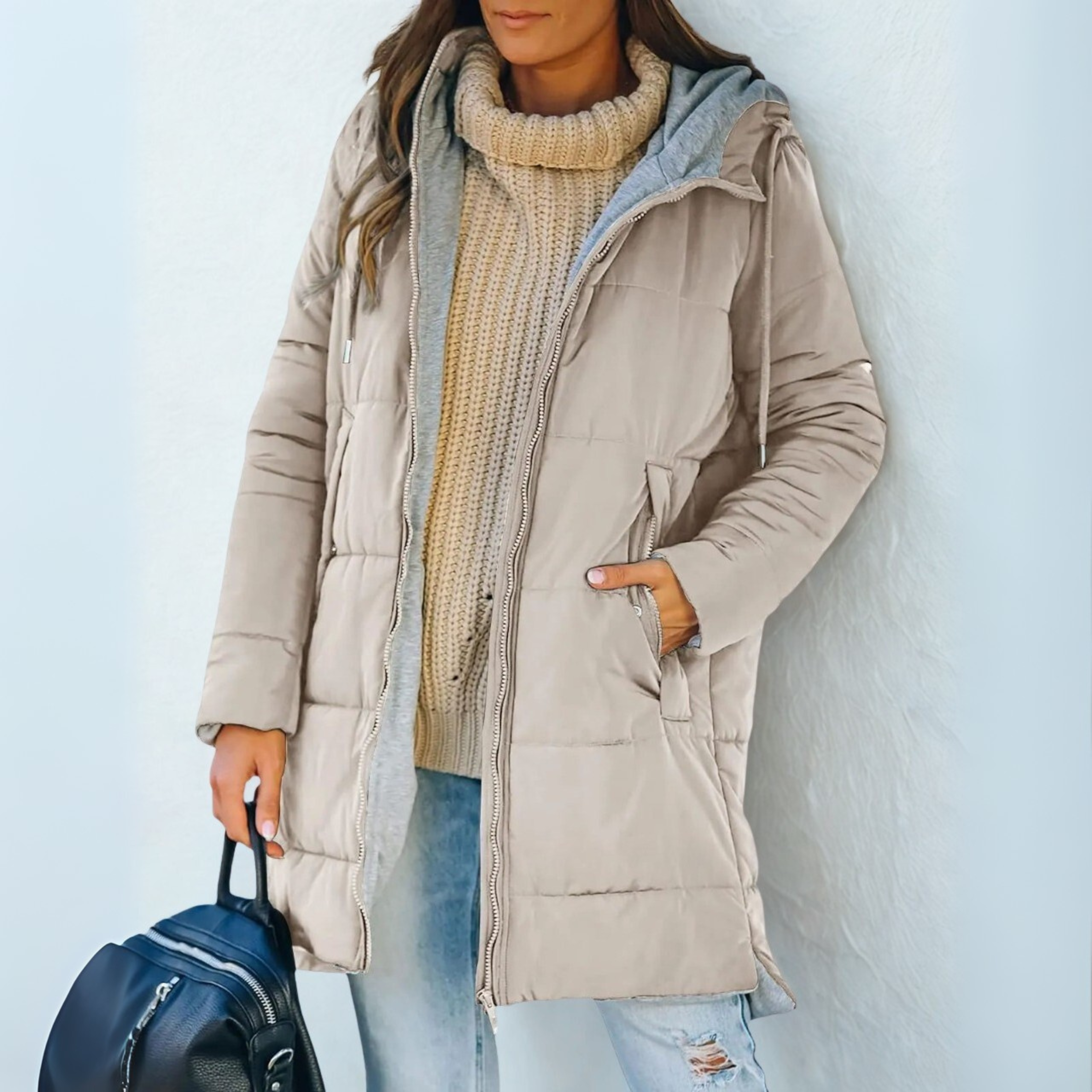 Eula Casual Kapuzen-Pufferjacke mit Daunenfüllung für Wärme und Stil im Alltag