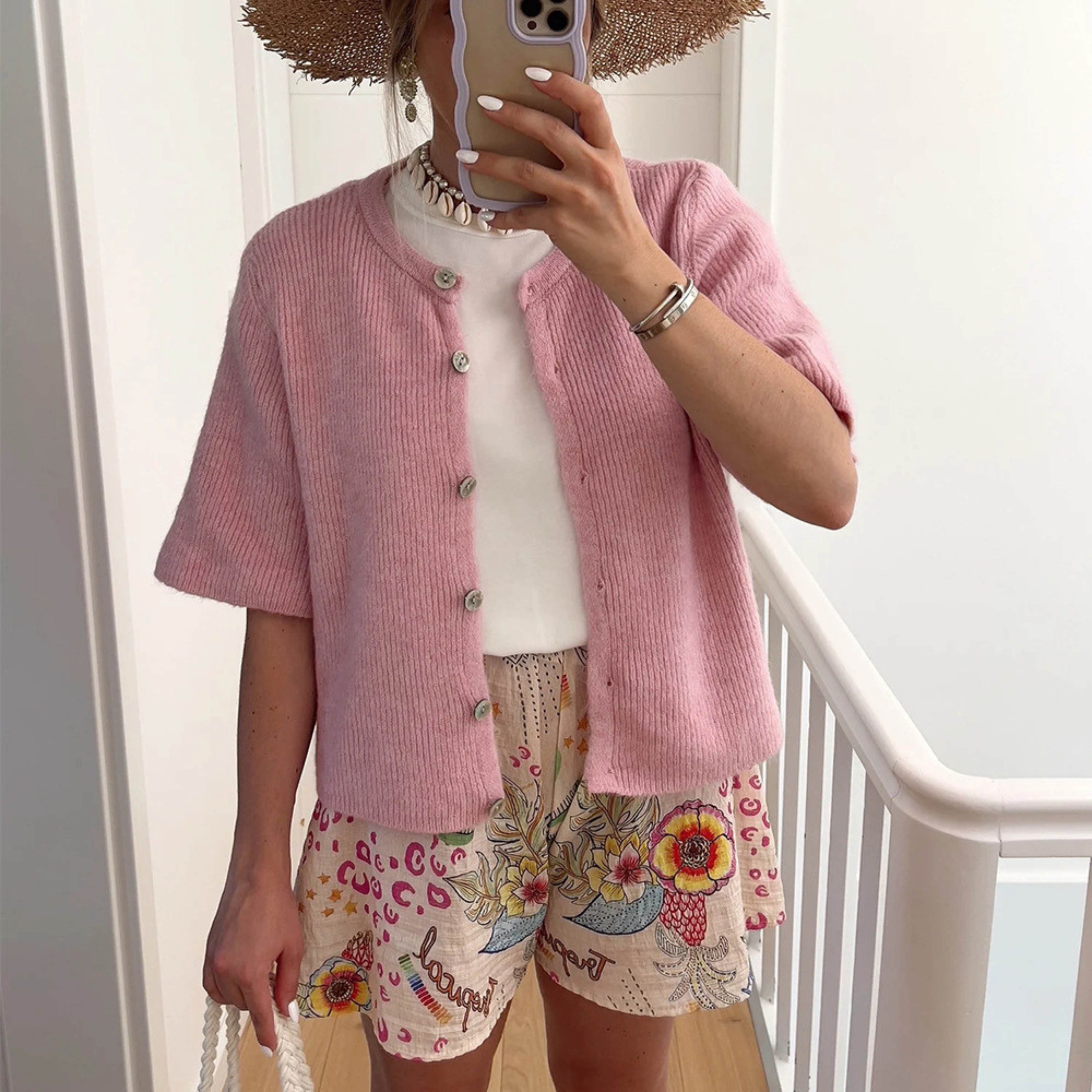 ALMA™ Lässiges Sommer-Essential: Leichter Kurzarm-Cardigan für müheloses Layering