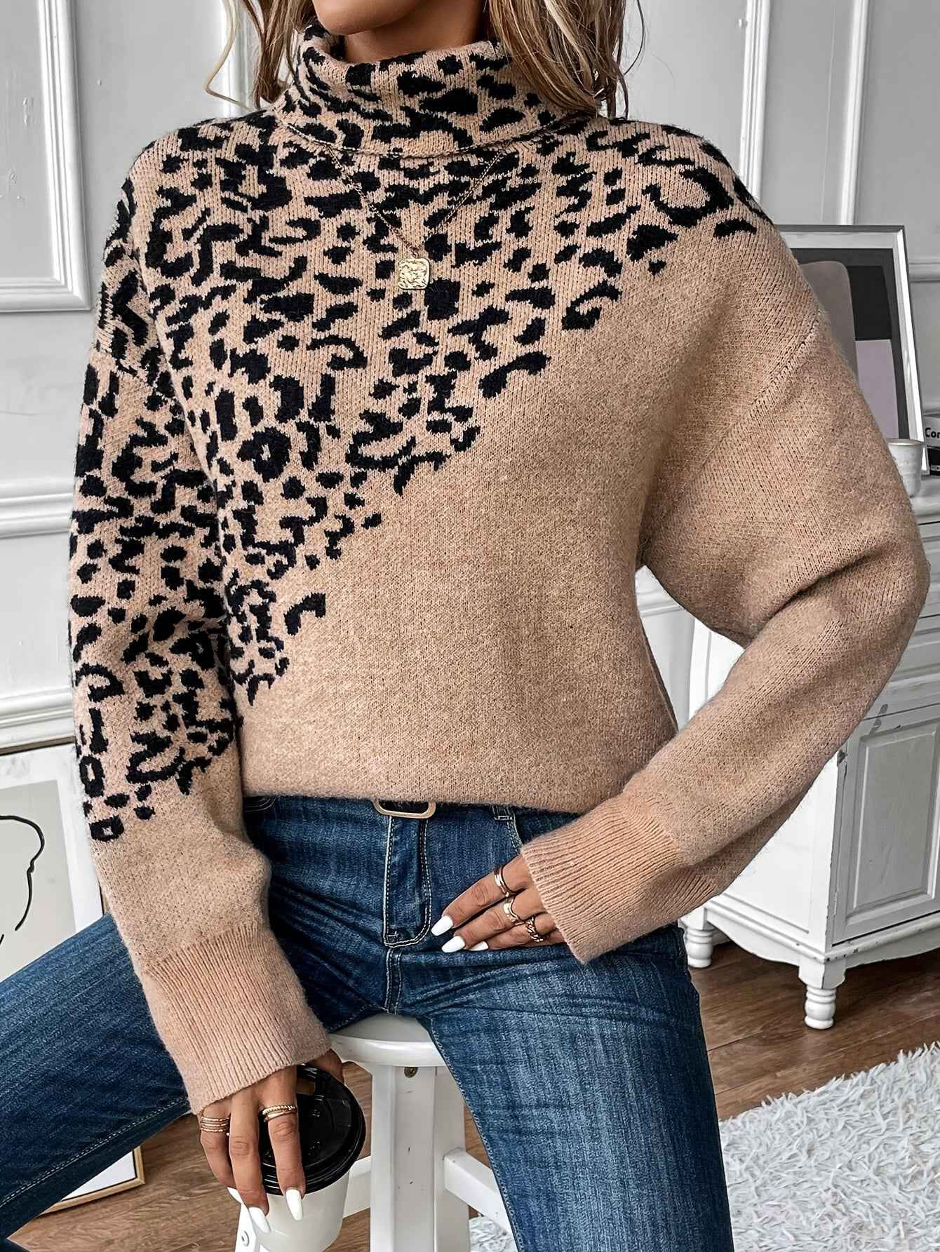 ZAYNA™ Leopardprint-Strickpullover