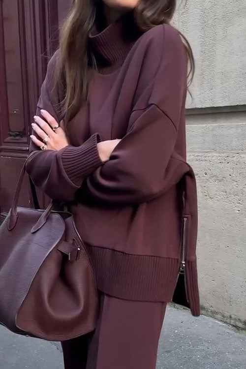 Long Sleeve Sweatshirt Casual Pocket Trousers Two-piece Set