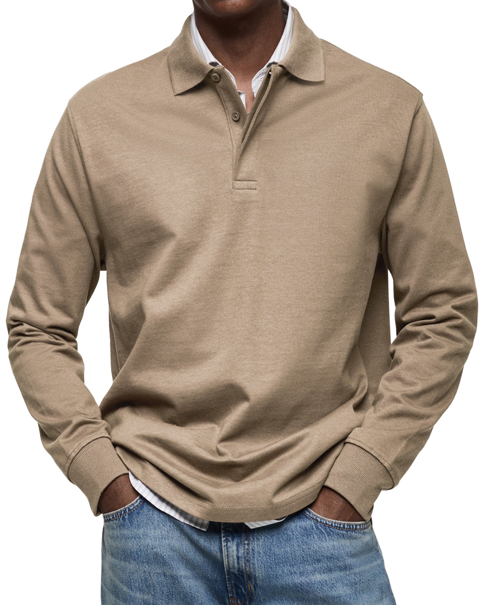 ALJUR - Casual langärmeliges Polo für einen bequemen und trendigen Stil