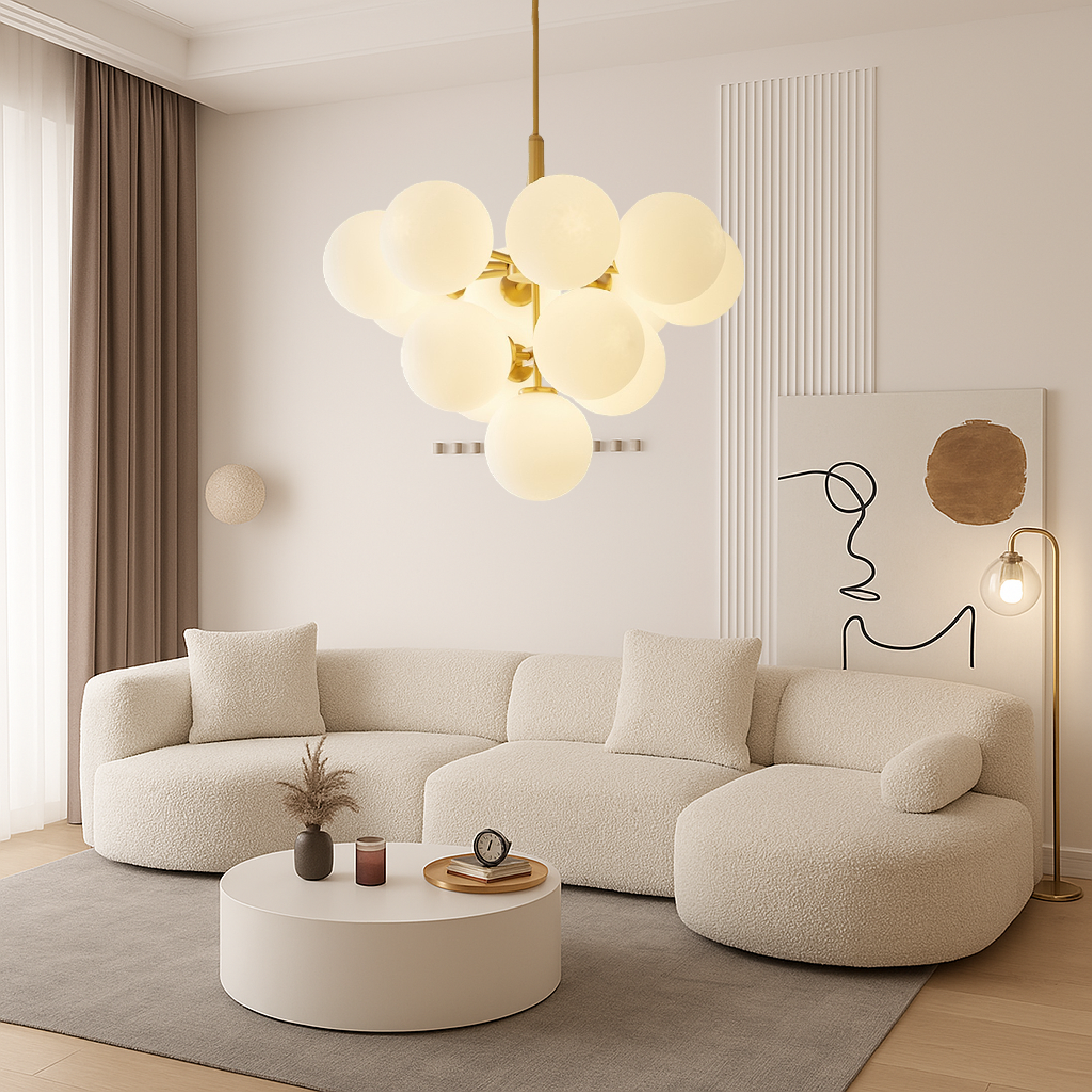 Auralith - Elegante skandinavische Kronleuchter mit Glaskugeln für eine luxuriöse Atmosphäre