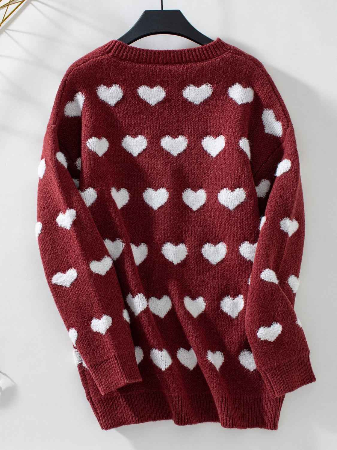 Damen-Strickcardigan mit Herzmuster