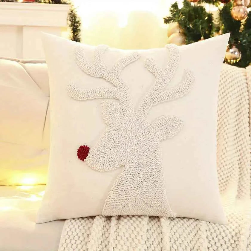 WinterJoy – Klassisches Ferienpudebezug mit lustigem Schneemann- und Rentiermotiv – 1+1 Gratis Angebot