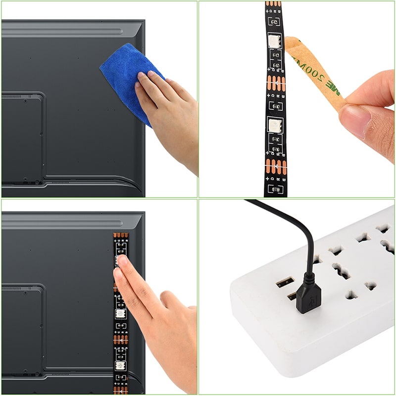 TV Hintergrundbeleuchtung LED Streifen – 16 Farben, USB