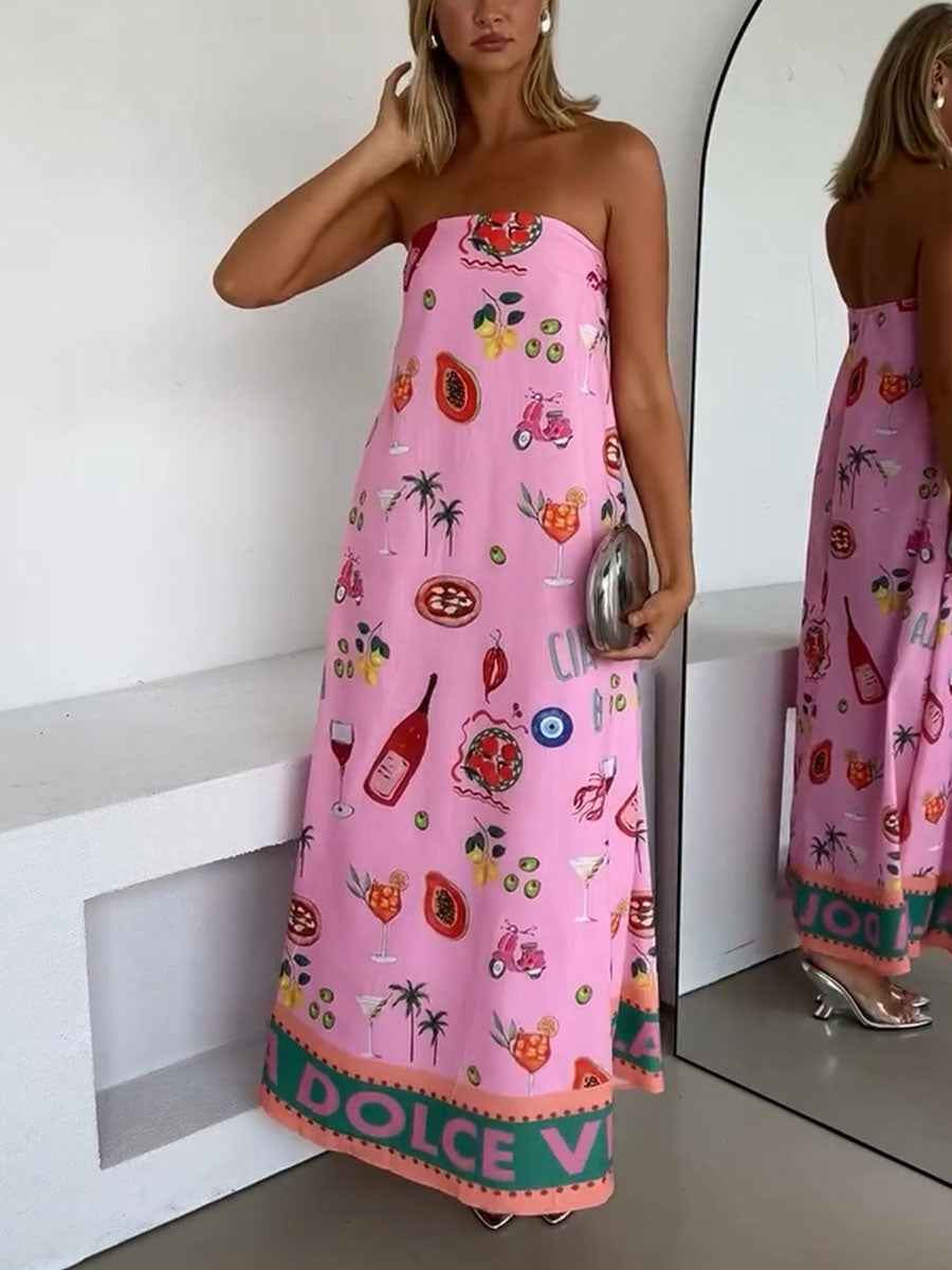 Röhrenkleid mit Urlaubsdruck für einen trendigen Sommerstil