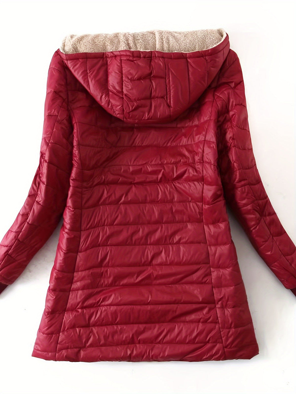 Damen Mittellange Kapuzenjacke mit Fleecefutter