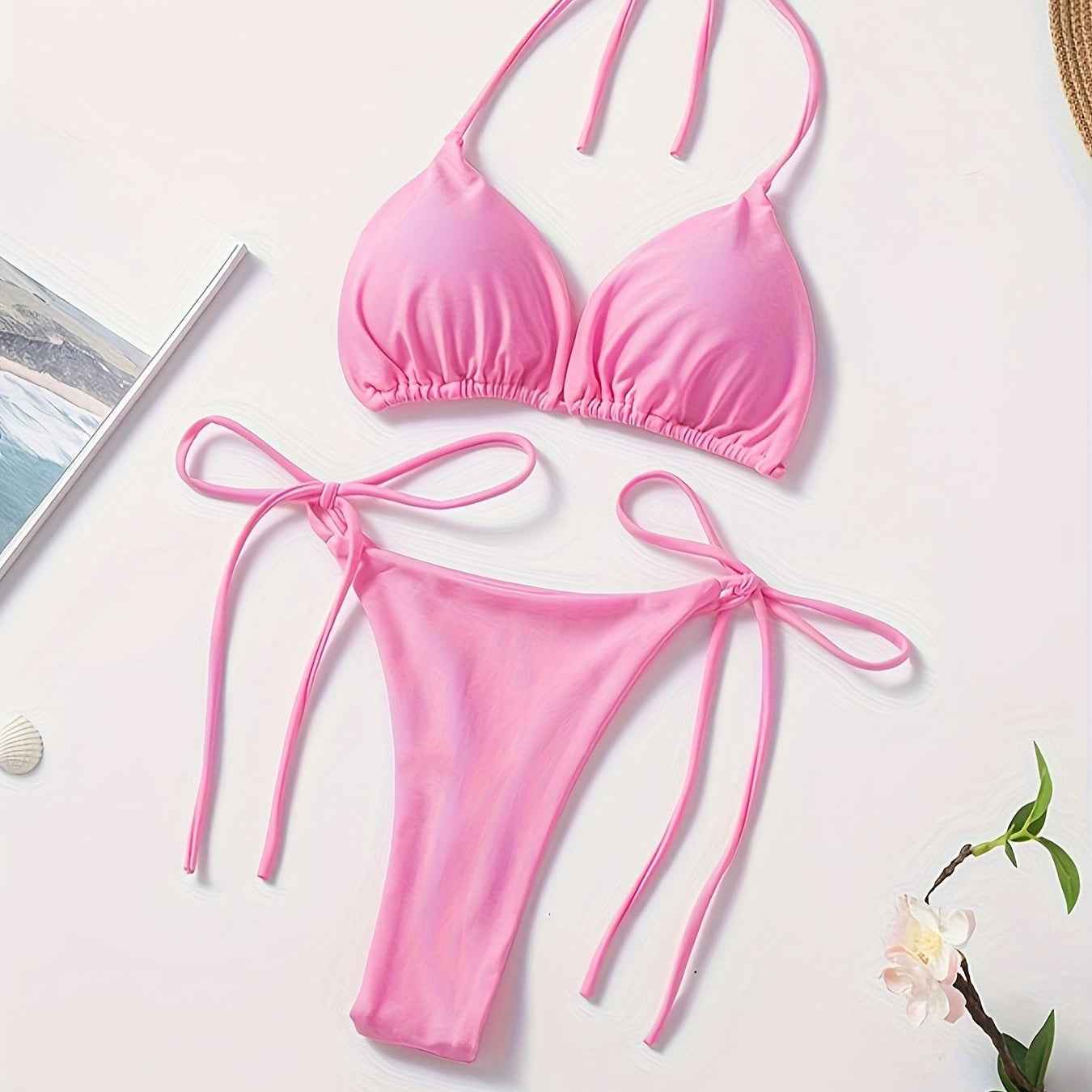 Halter-Bikini mit V-Slip