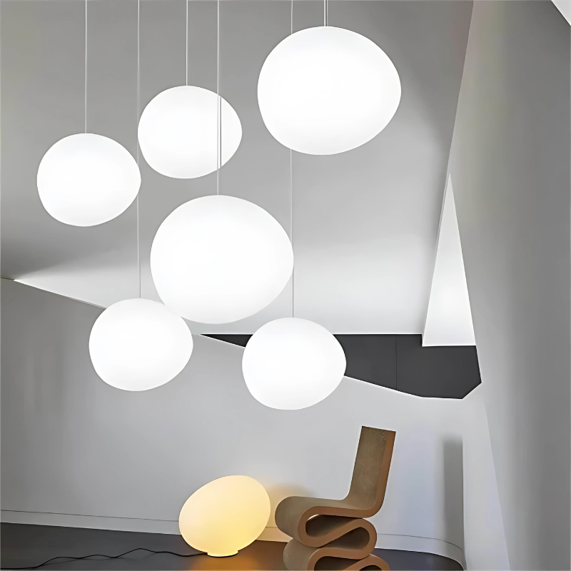 Auralyne - Elegante Acryl-Kieselstein-Design Hängeleuchte für stilvolles Raumambiente