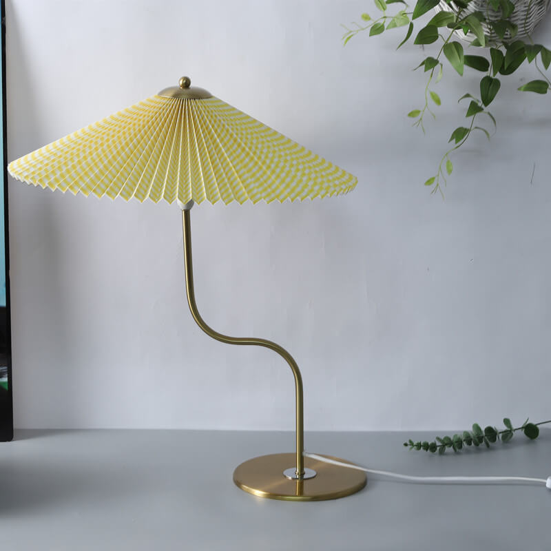 Retro Plissee-Schirm Tischlampe - Dekoratives Akzentlicht