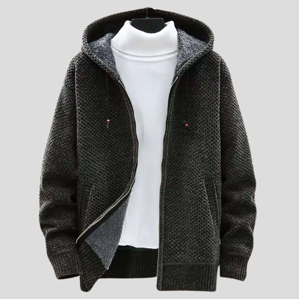 Gemütlicher strukturierter Strick-Fleece-Hoodie für maximalen Komfort