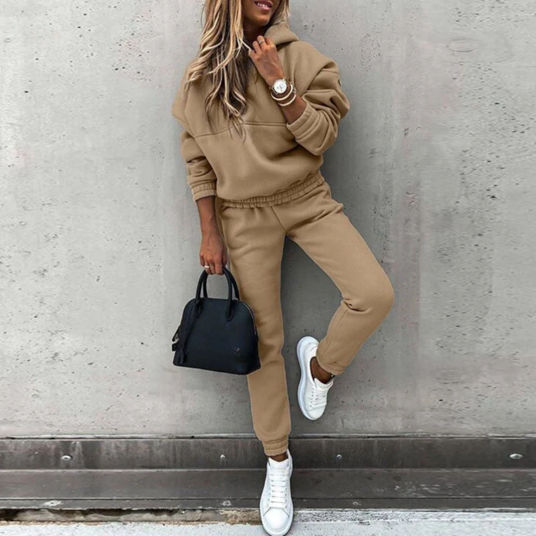 Natalie Damen Sweatshirt- und Jogginghose-Set mit elastischem Bund für Komfort und Stil