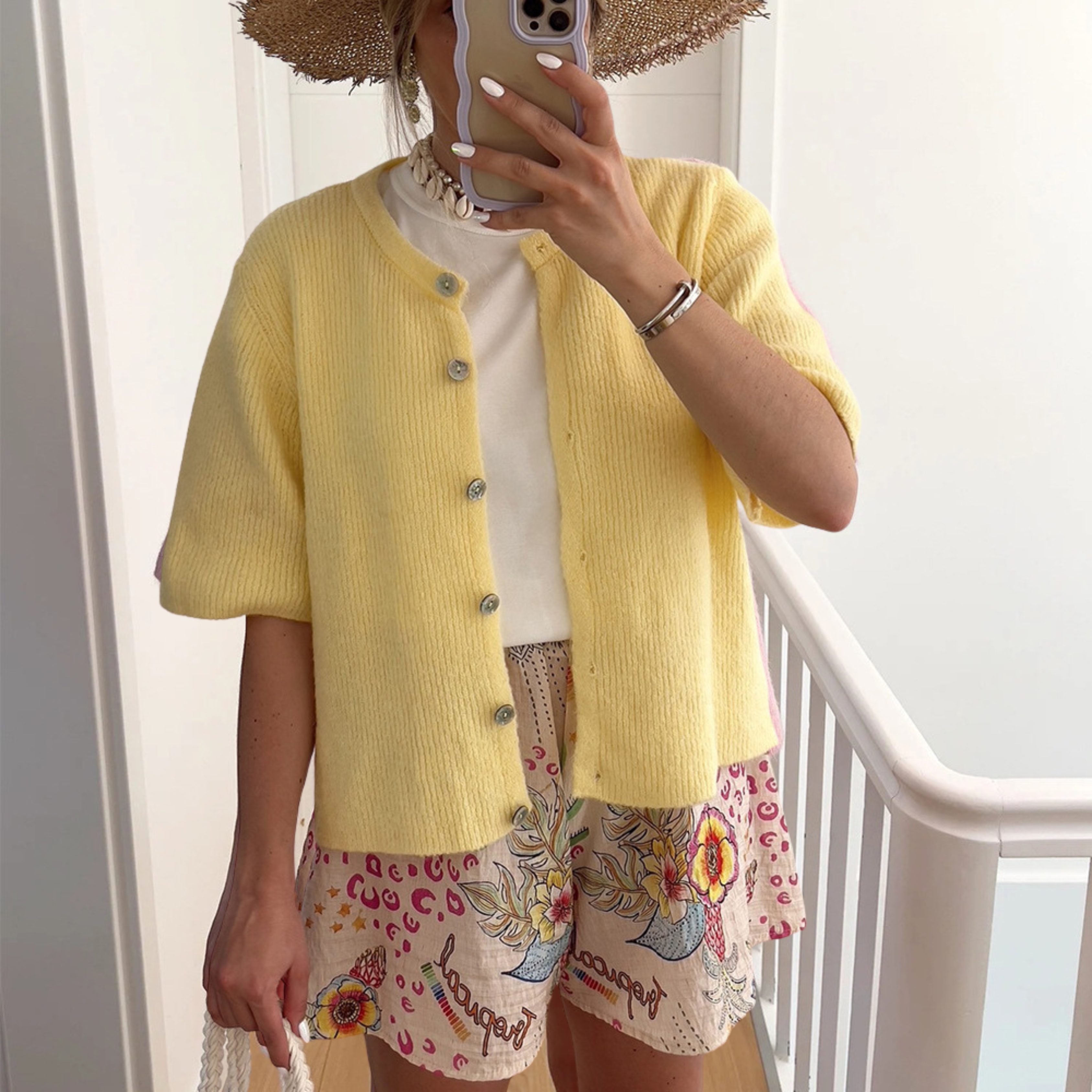 ALMA™ Lässiges Sommer-Essential: Leichter Kurzarm-Cardigan für müheloses Layering