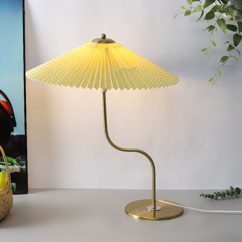 Retro Plissee-Schirm Tischlampe - Dekoratives Akzentlicht