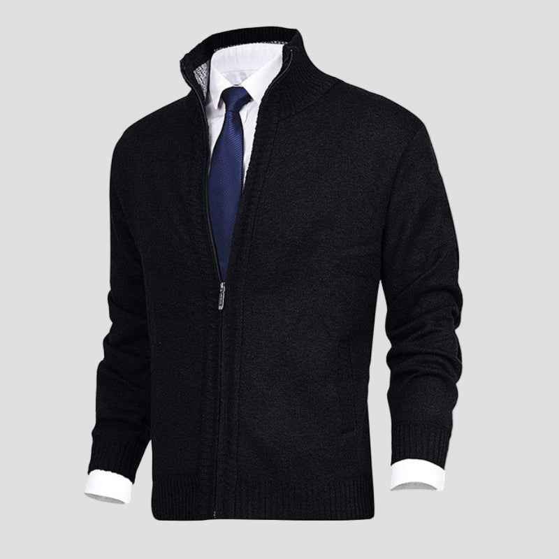 Owen Einfarbiges Strickcardigan mit Stehkragen