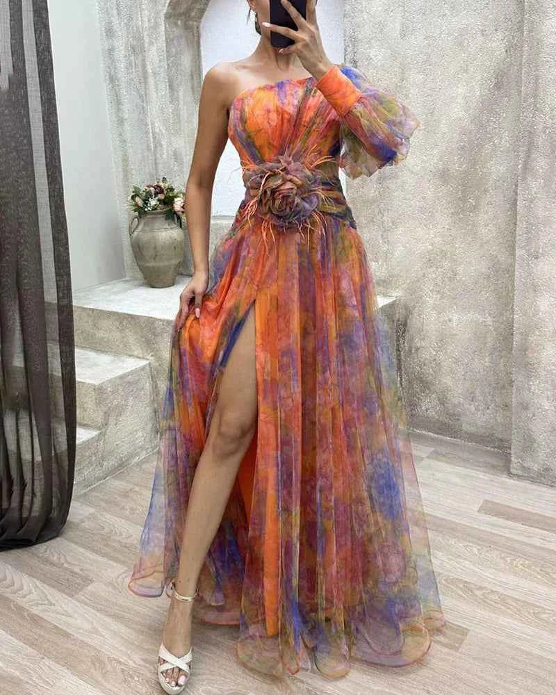 Seliora: Bezauberndes Ein-Schulter-Kleid mit mystischem Flair