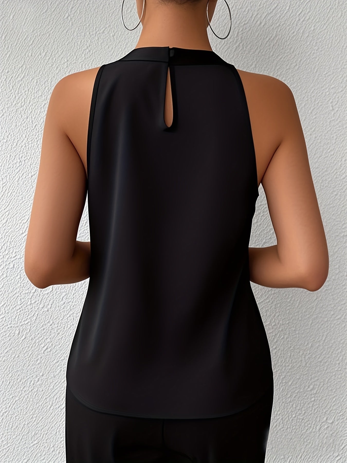 Bluse aus Satinstoff AMIYAH mit eleganter Neckholder-Kragen