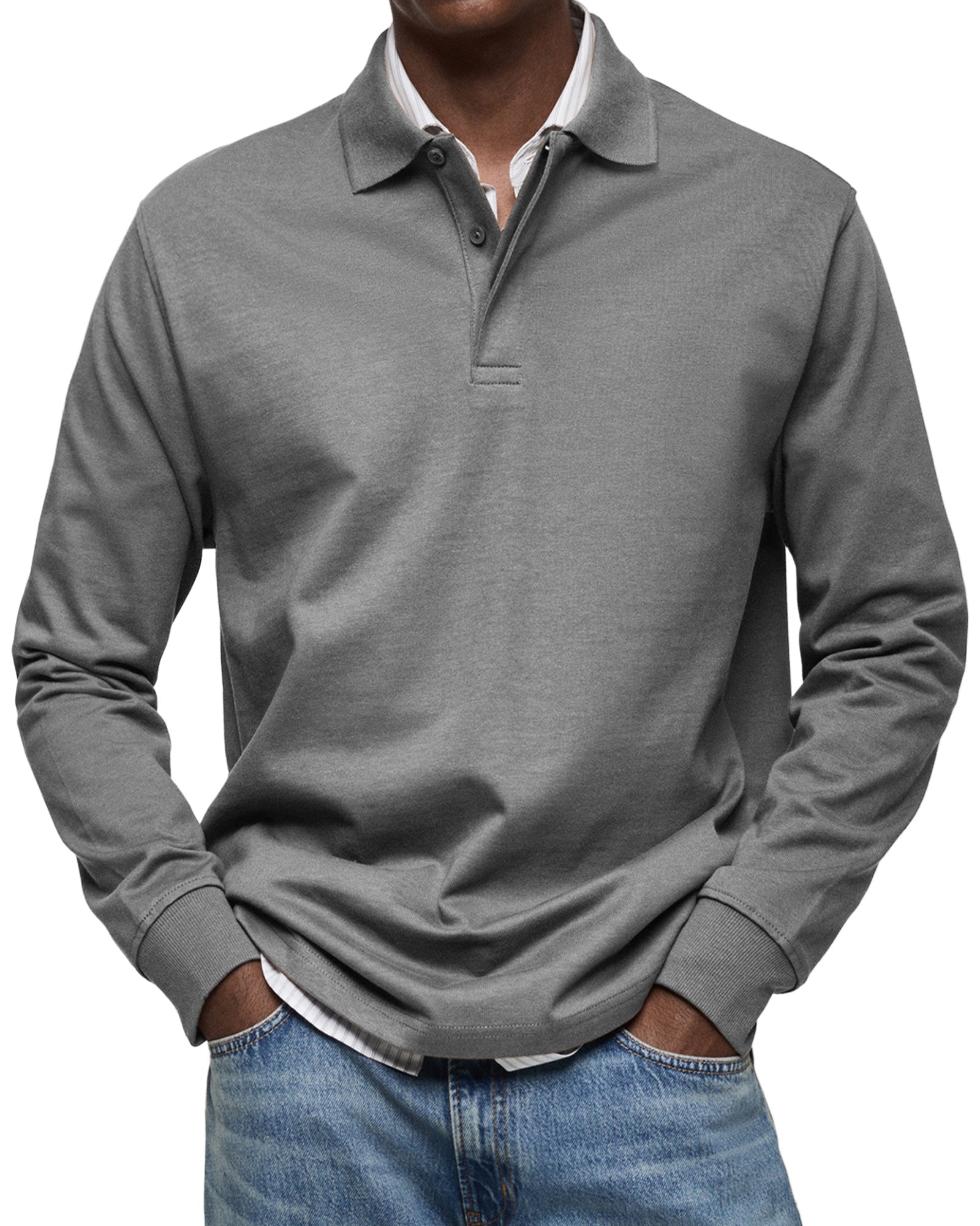 ALJUR - Casual langärmeliges Polo für einen bequemen und trendigen Stil