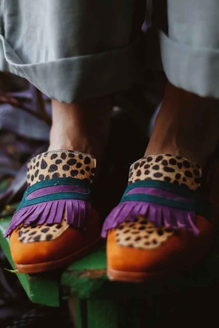 Fringed Animal-Print Loafers