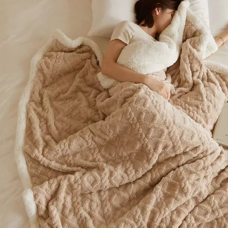 Dicke Lammwoll-Winterdecke - Ultra-Warme Kuscheldecke