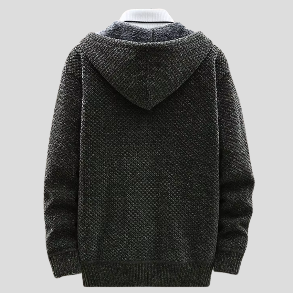 Gemütlicher strukturierter Strick-Fleece-Hoodie für maximalen Komfort