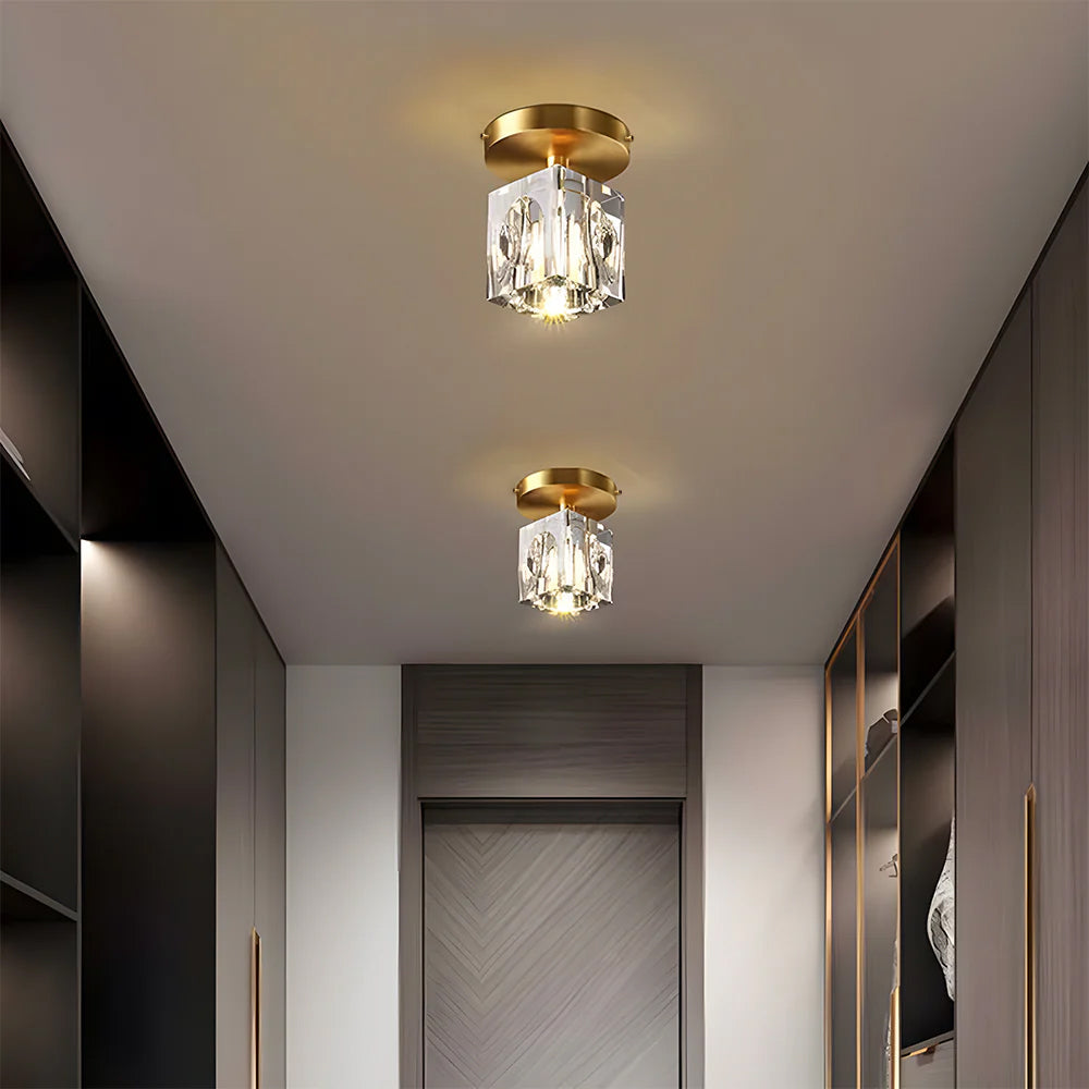 Geometrische Kristall-Deckenlampe - Modernes Schwarz- oder Gold-Finish
