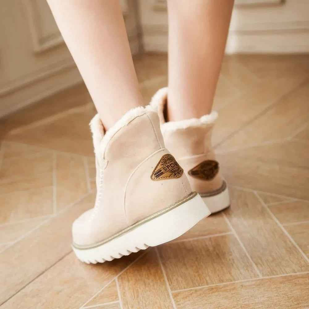 Ankle-Schuhe aus Kaschmir und Wildleder für Damen, perfekt für Schnee