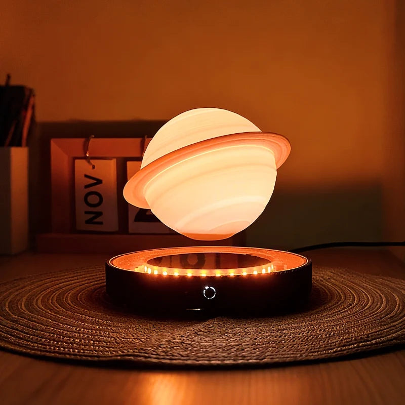 EtherealOrbit Schwebe-Lampe – Magnetisch Schwebendes Mond & Saturn Licht