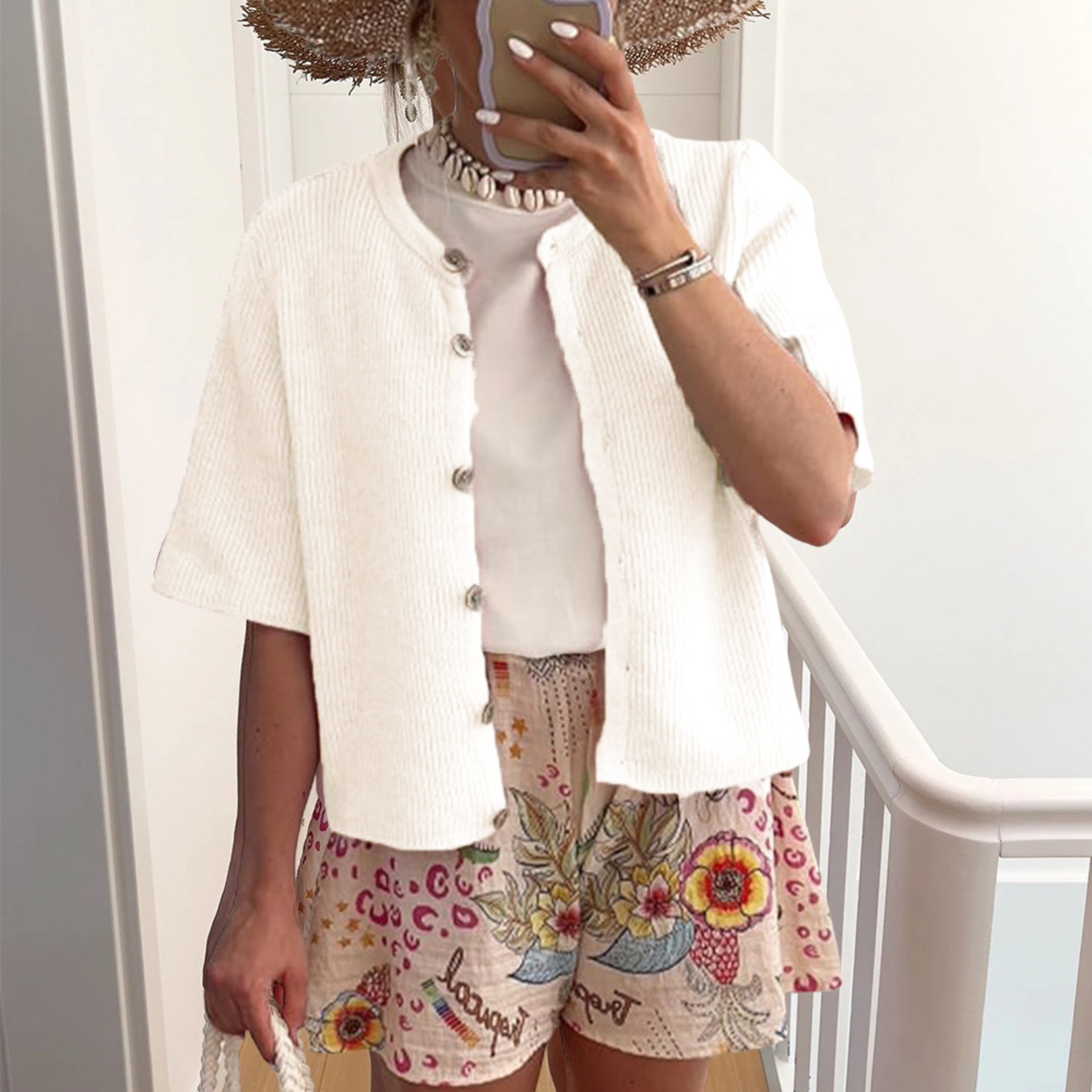 ALMA™ Lässiges Sommer-Essential: Leichter Kurzarm-Cardigan für müheloses Layering