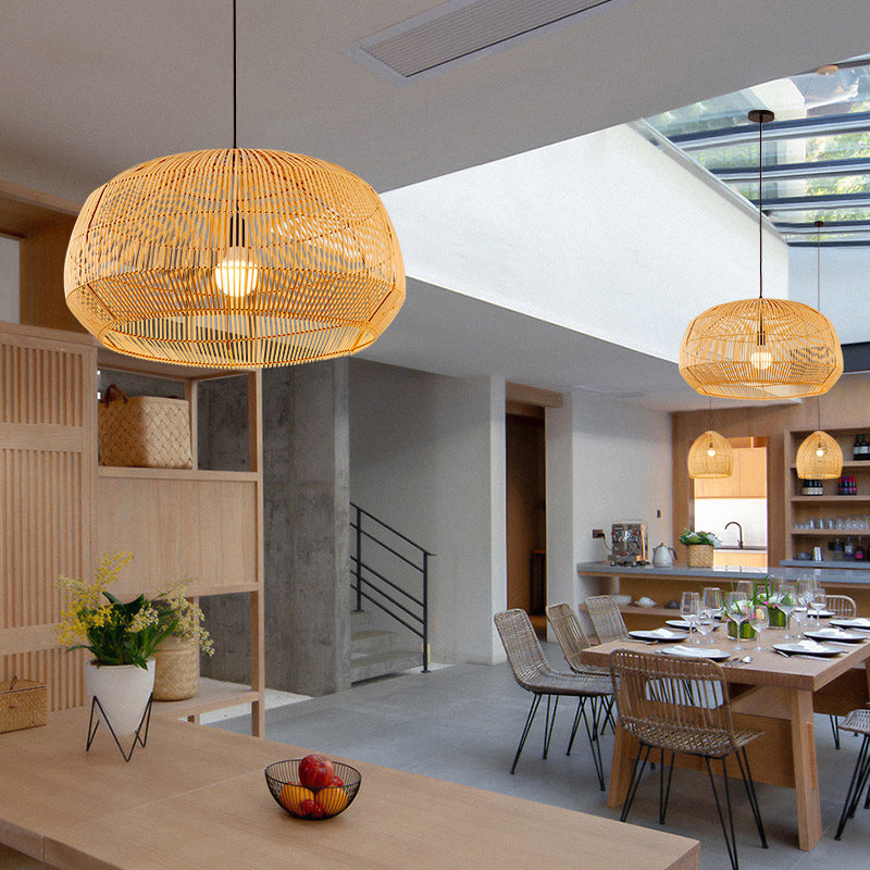 Bambooria - Natürliche Rattanschleuder für zeitgenössische und umweltfreundliche Beleuchtung aus handgefertigtem Bambus