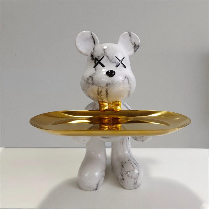 CraftBear - Elegante Bären Skulptur mit dekorativer Ablage
