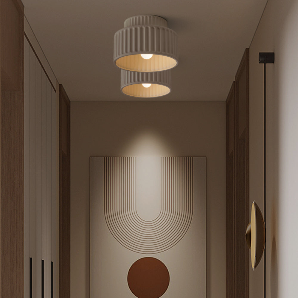 Geriffelte Deckenleuchte - Zweistufiges Trommel-Design