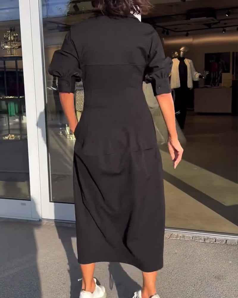 Karolin | mühelos elegantes langes Kleid für ganztägigen Tragekomfort