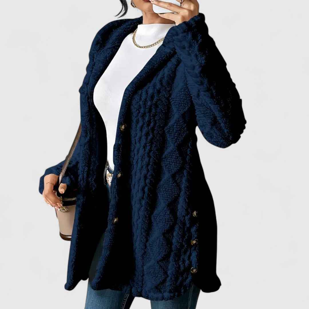 Krisha — Olafé Plüsch-Hoodie-Strickjacke, die ideale Wahl für Wärme und Komfort