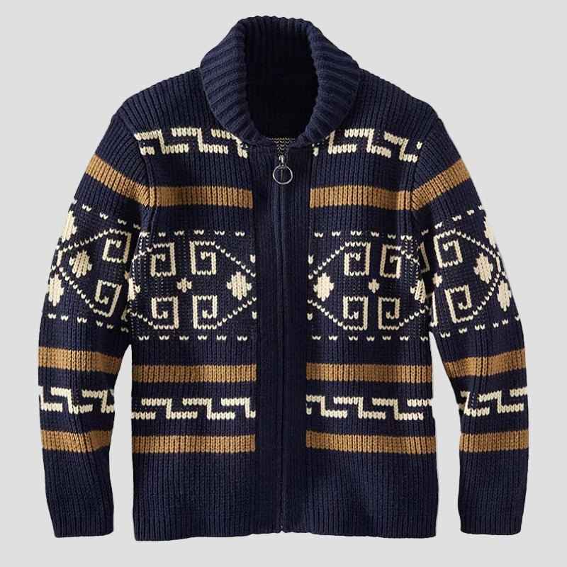 Maxwell Geometrischer Revers-Strickcardigan