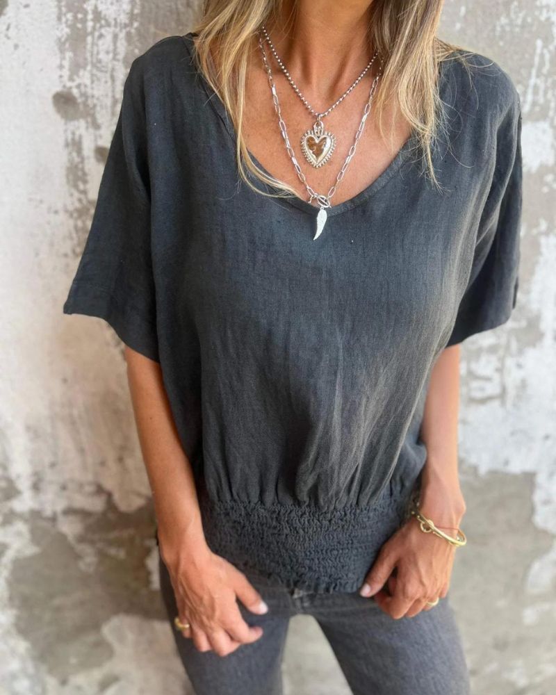 Lennox Close Cut V-Ausschnitt T-Shirt – Stilvoll und Bequemes Basic
