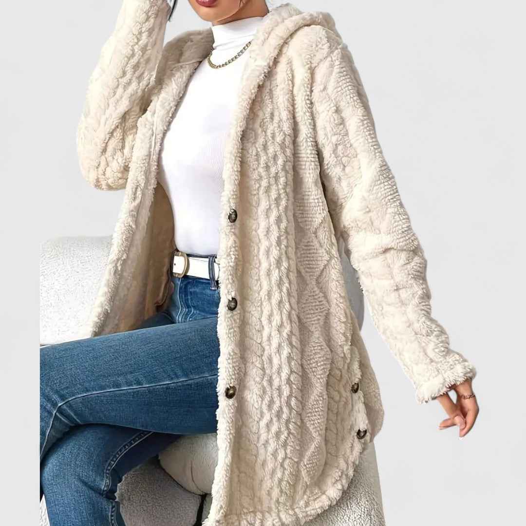 Krisha — Olafé Plüsch-Hoodie-Strickjacke, die ideale Wahl für Wärme und Komfort