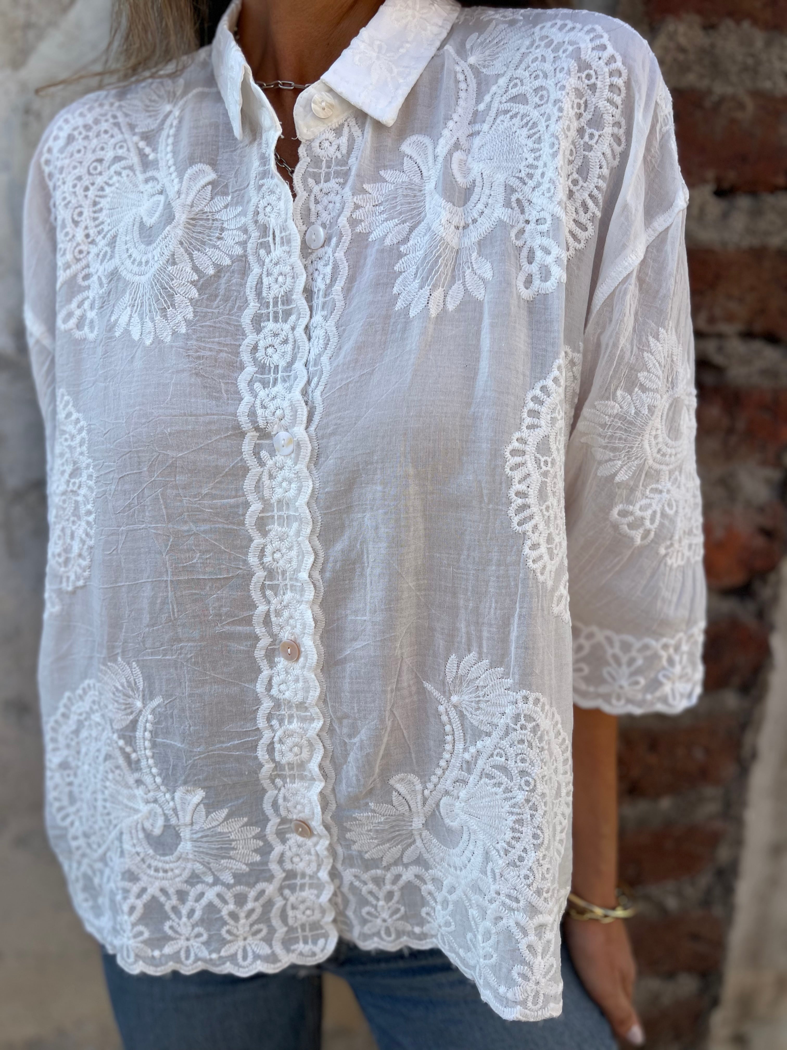 Savannah – Eleganter bestickter Langarm-Cardigan für einen stilvollen Look