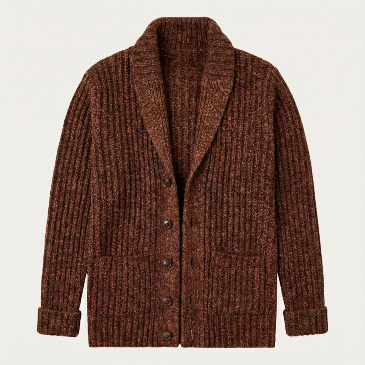 Montpellier Herren Premium Grobstrick-Schalkragen-Cardigan