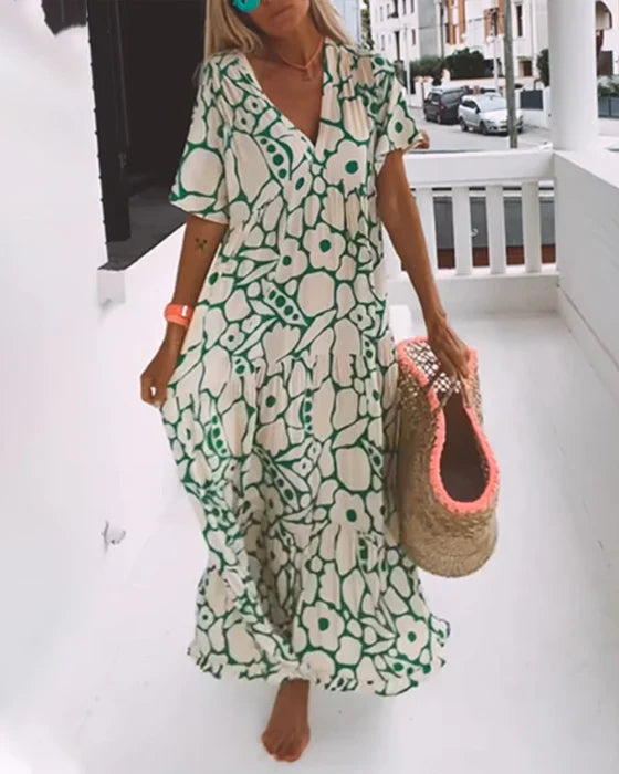 Noa | Elegantes Bohemästischer Stil Blumen-Kleid