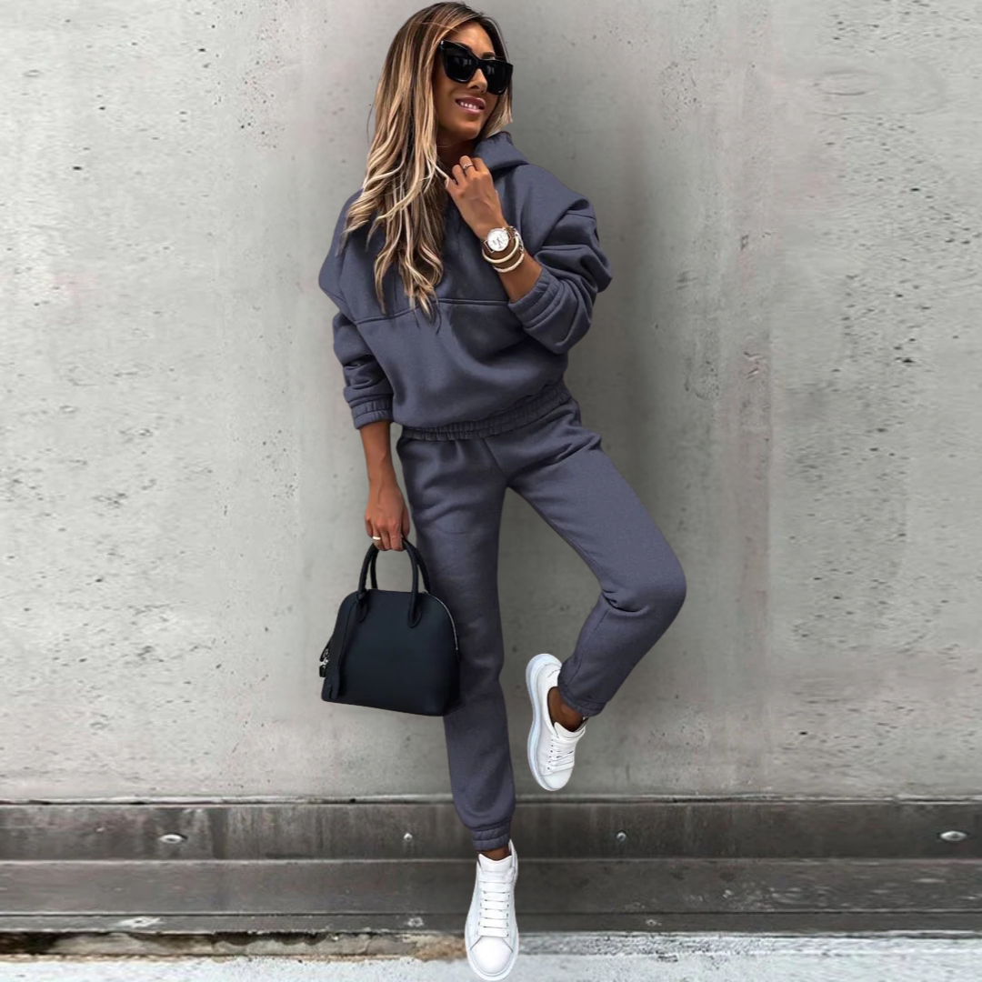 Natalie Damen Sweatshirt- und Jogginghose-Set mit elastischem Bund für Komfort und Stil