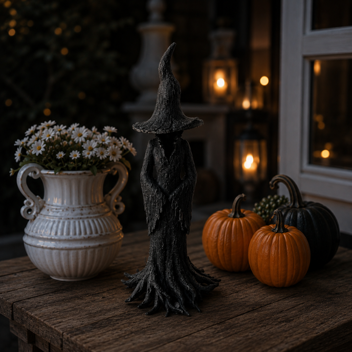 Hexen-Gartenstatue - Handgefertigte Wächterfigur aus Harz