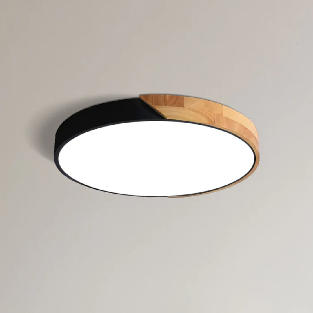Delos - Elegante skandinavische Holz-LED-Deckenleuchte für moderne Innenräume
