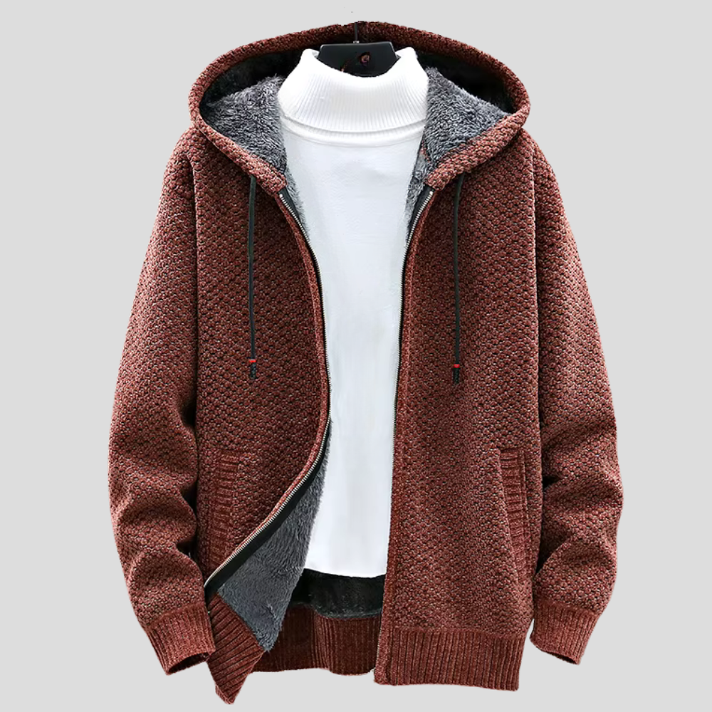 Gemütlicher strukturierter Strick-Fleece-Hoodie für maximalen Komfort