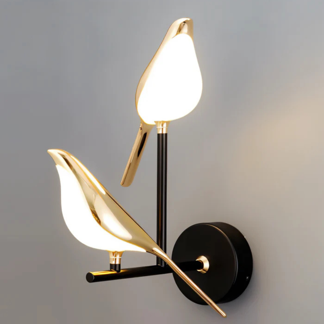 Bird - Elegante goldene Vogel-Wandleuchte für eine luxuriöse Note