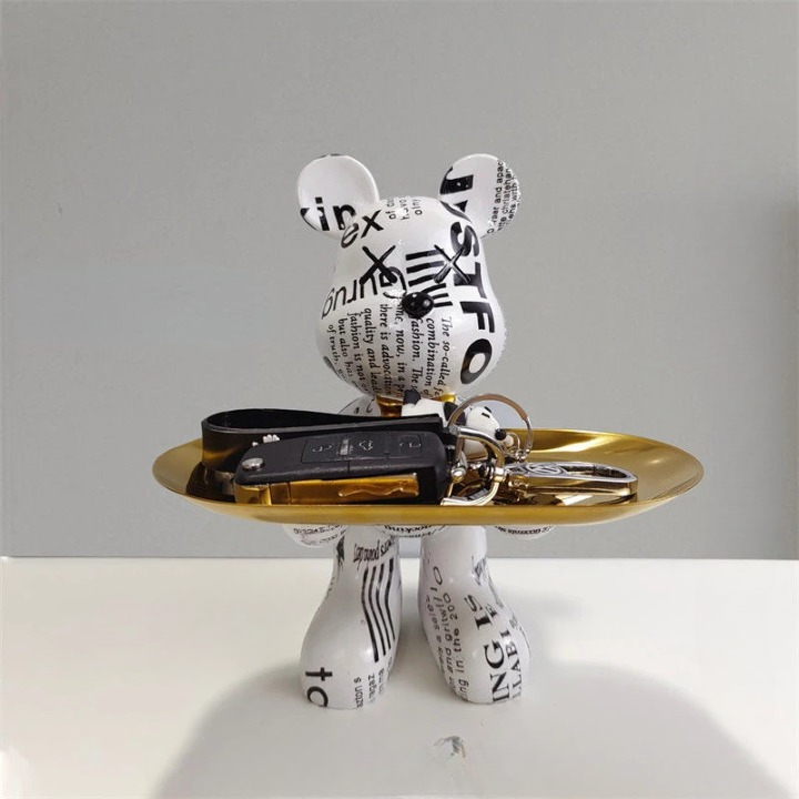 CraftBear - Elegante Bären Skulptur mit dekorativer Ablage