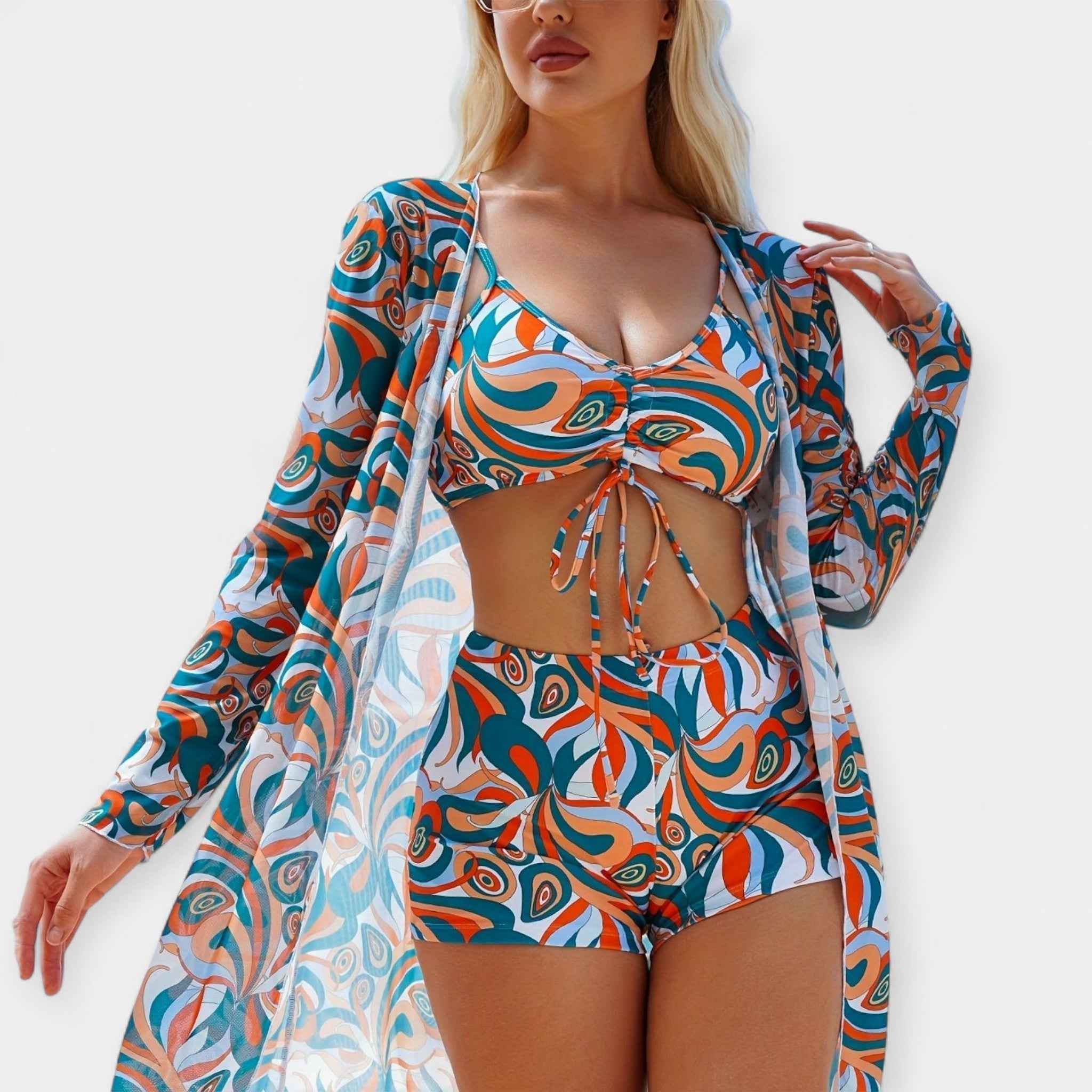 Hochtaillierter Bikini und Strandmode